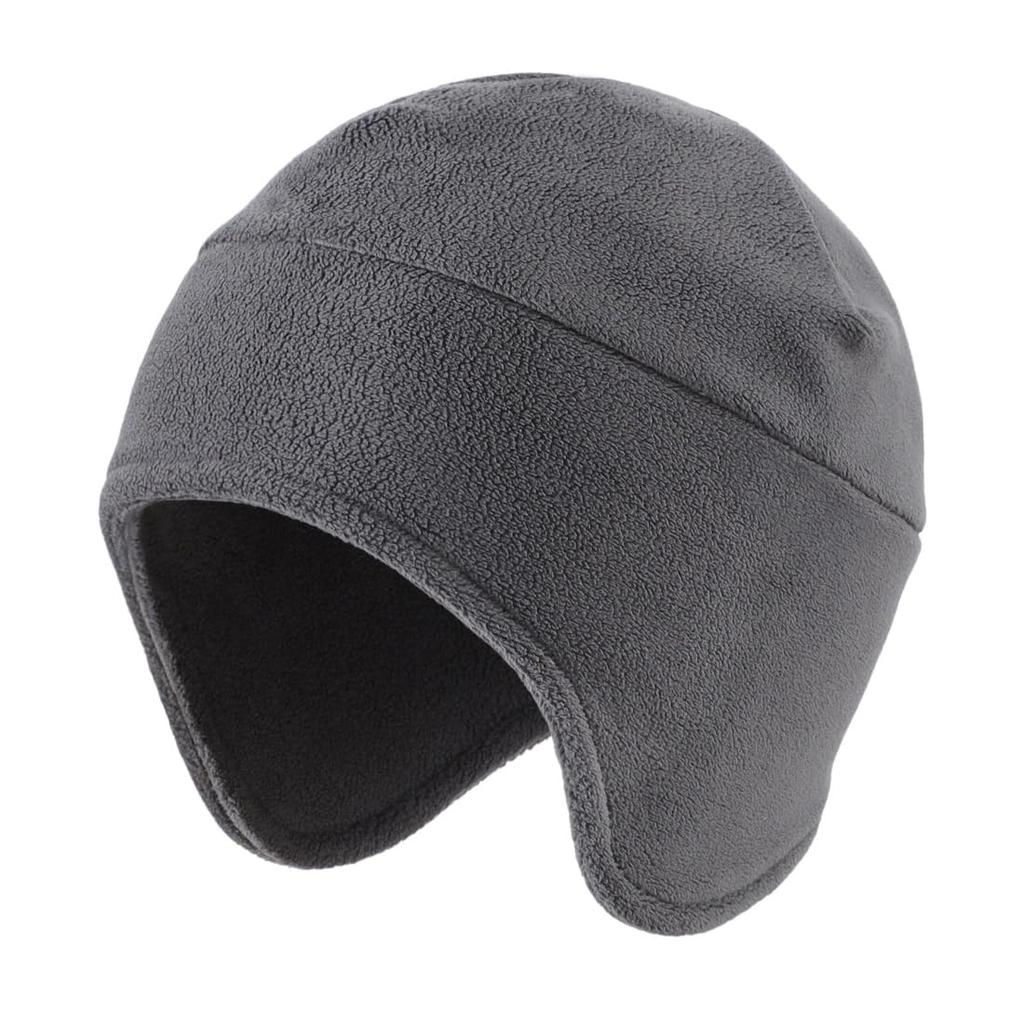 Connectyle Fleece Beanie Cap with Earmuffs and Face Cover for Ideal for Motorcycles and Dark Gray Men's 2-in-1 Winter, Cycling,