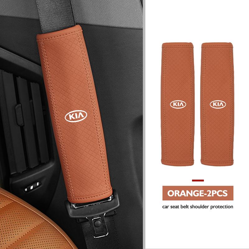 AQH1  For KIA Car Safety Belt Shoulder Protector Pad Leather Seat Belt Cover Accessories K5 K2 Rio Optima Sportage Venga Sorento