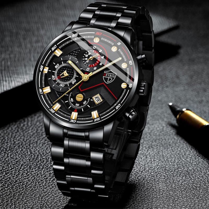 Classic Business Men's Watch Fashion Stainless Steel Strap Watch Calendar Quartz Watch Sports Watch Casual Watch