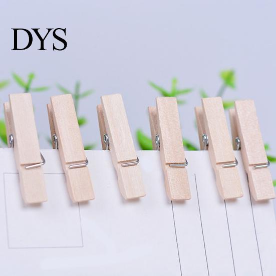 50Pcs Wooden Mini Unpainted Note Photo Clip Peg Clothespin DIY Party Supplies