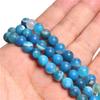 6 8 10 MM Matte Natural Stone Beads Polished Blue Stripes Agates Stone Beads Diy Spacer Loose Beads for Jewelry Making Bracelet