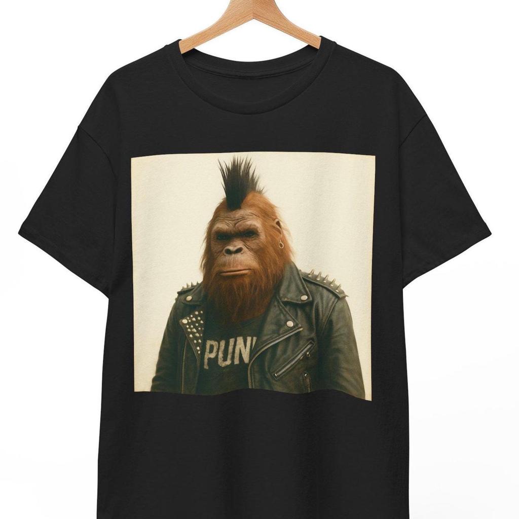Bigfoot Punk Rock T-Shirt: Funny Sasquatch Graphic Tee