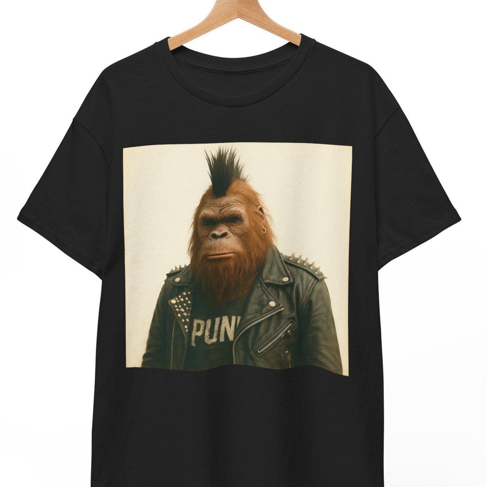 Bigfoot Punk Rock T-Shirt: Funny Sasquatch Graphic Tee XL