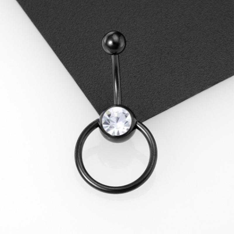 G23 Titanium Diamond Navel Ring - Captive Ball Belly Button Piercing 2023 New Titanium Alloy.