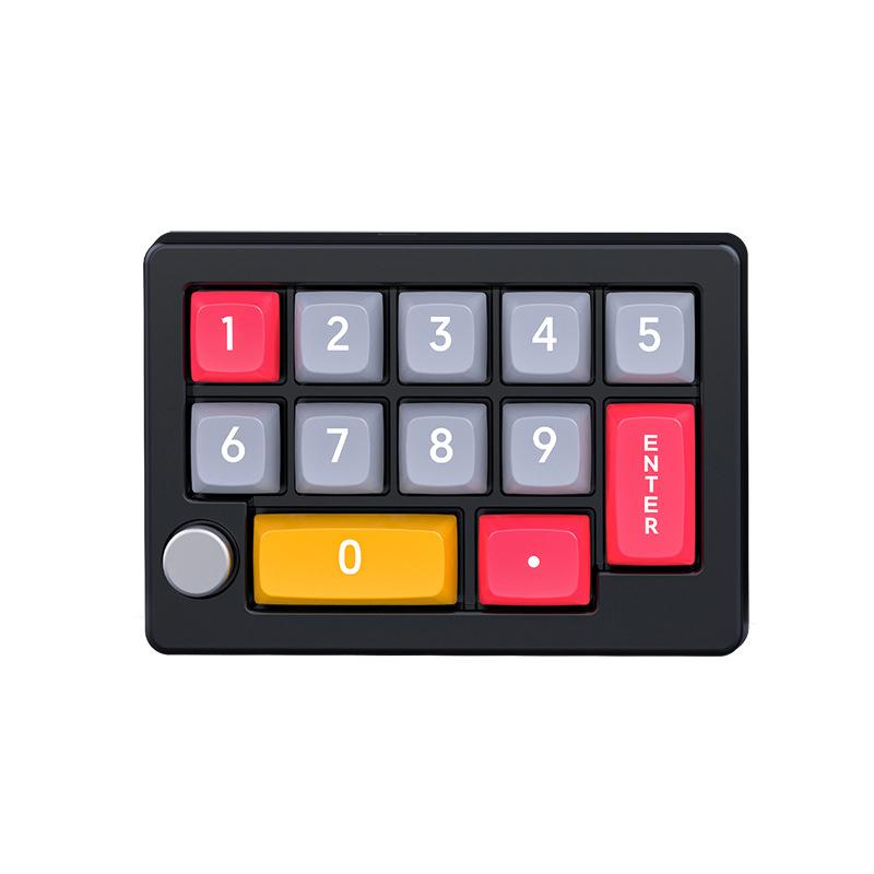 

Портативная механическая клавиатура 13 клавиш, программируемая для макросов, полностью заменяемые механические переключатели, 12-цветная RGB-подсветка, игровая мини-клавиатура чёрный