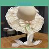 Weaving Lace Bow Sun Hat With Wide Brim For Beach And Vacation
