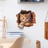 Cartoon Cute Cute Broken Wall Cat Sticker Bedroom Living Room Porch Background Landscaping Wall Sticker