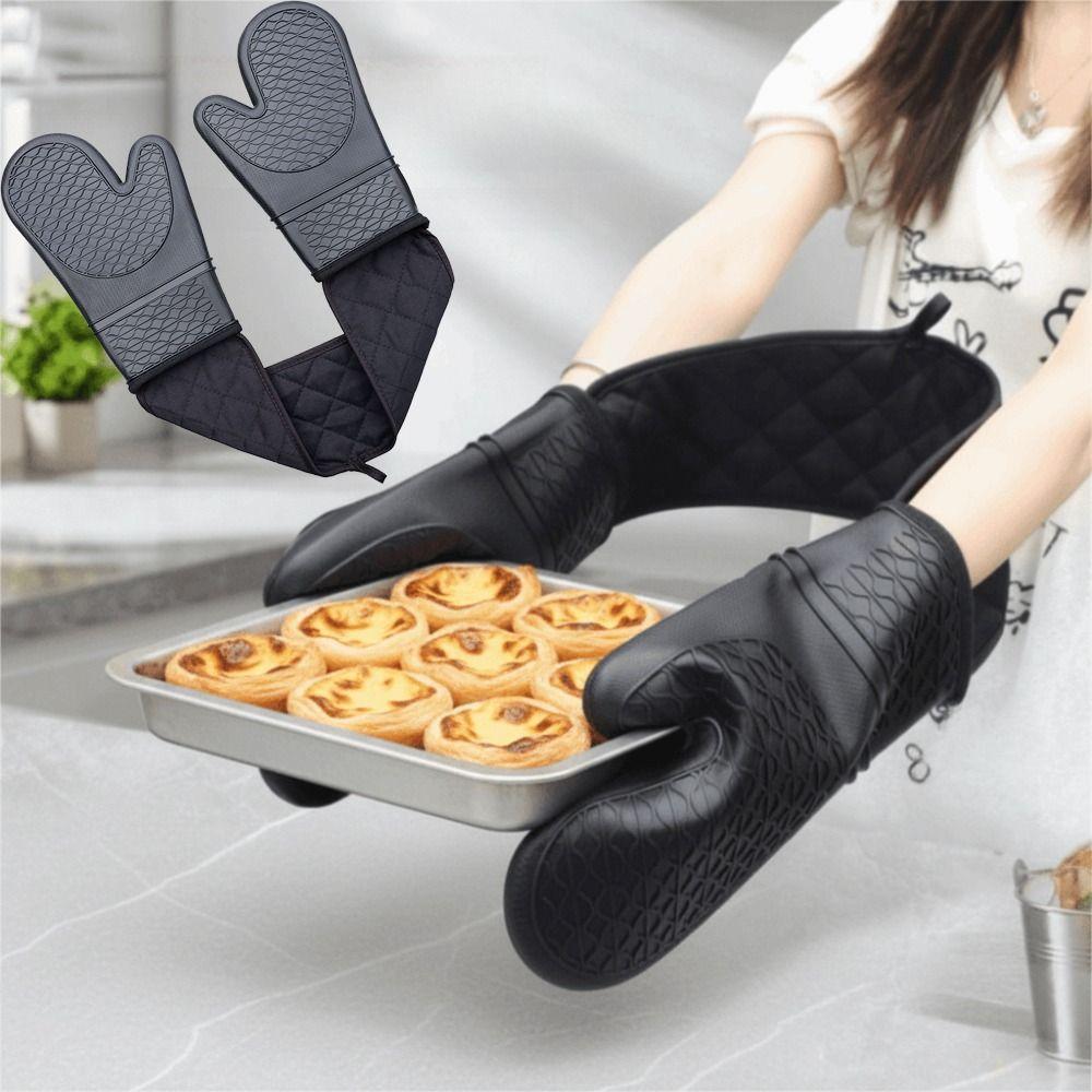 Waterproof Silicone Oven Mitts Insulated Barbecue Handschoen Thick Baking Hand Gloves  Baking