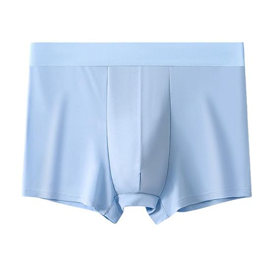 Boxershorts, Mittelhohe EisSeiden-Boxershorts, Enganliegend, U-Konvex, Schnelltrocknend, Sommerunterwäsche für den täglichen Gebrauch und zum Schlafen XL hellblaue