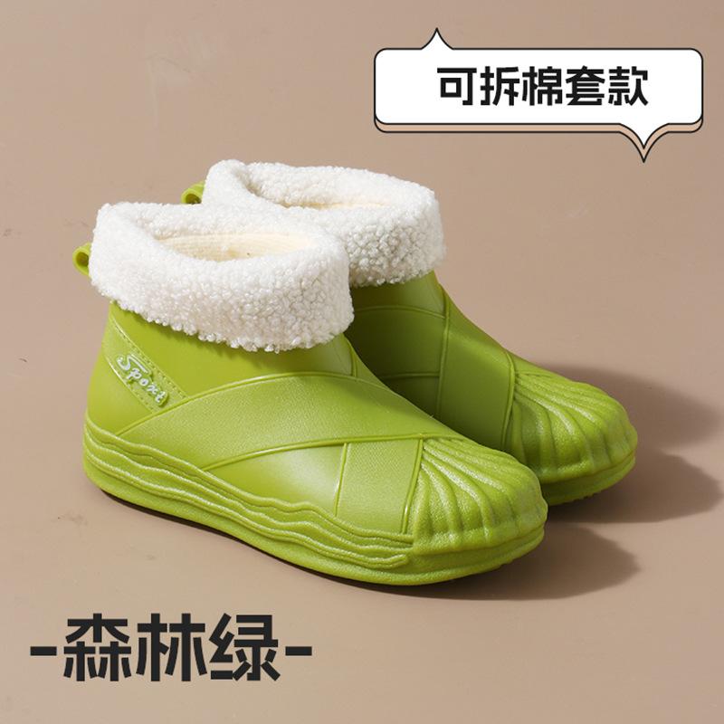 Fashion Rain Shoes Women's Summer Short Tube Students Wear Shell Head Non-slip Rain Boots Waterproof Shoes Rubber Shoes