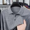 Lapel Collar Long Sleeve Men's Top