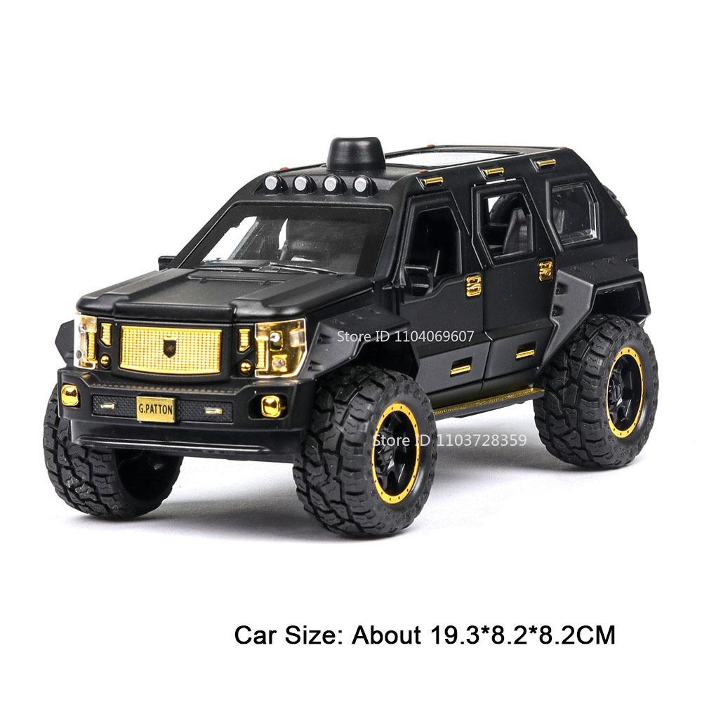 

1:24 Off-road Vehicle Miniature Model Toys Alloy Diecast Police Cars Sound Light Doors Opened Pull Back Rubber Tires Kids Gifts