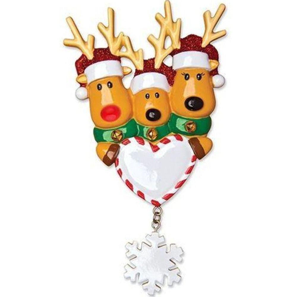 PVC Elk Deer Family Ornament Decorative Reindeer Family Pendant Cute   Christmas Tree
