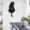 Rocking Tail Cat Hanging Clock Modern Children's Room Moving Tail Cat Clock Acrylic Mute Quartz Clock Acrylic Mirror Stickers