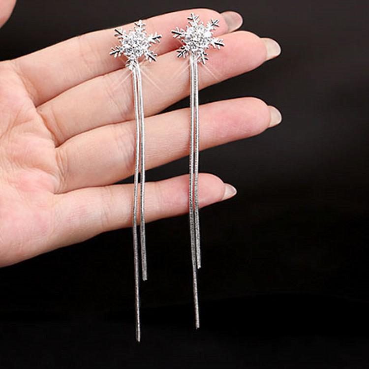 S925 Silver Geometric Tassel Stud Earrings: Fashionable Korean Style, Elegant Design, Versatile for Women