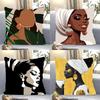 1Pc African Women Pillow Case Square Pillow Bedroom Sofa Leisure Comfort Cushion Car Living Room Home Decoration 40X40