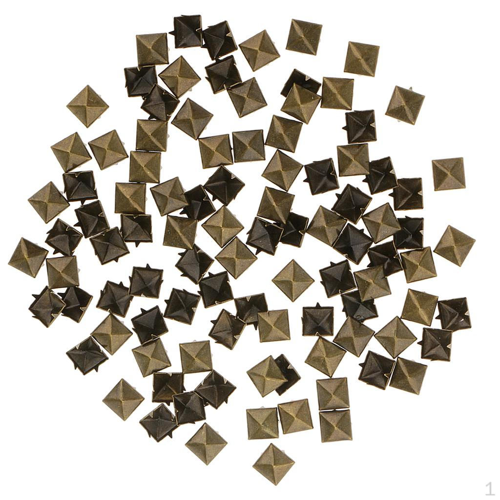 100 Pcs Square Rivet Studs Screw Crafts