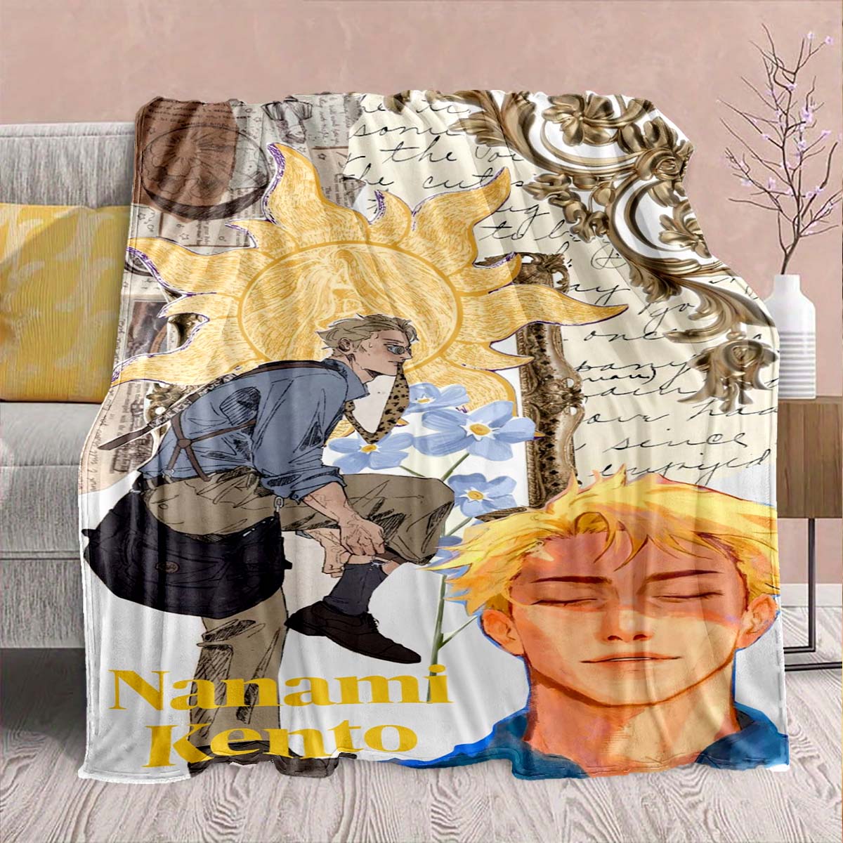 

Jujutsu Kaisen Flannel Comfort Blanket Warm Soft Cozy Throw Lightweight Sofa Bed Decor -QJY 75x90cm