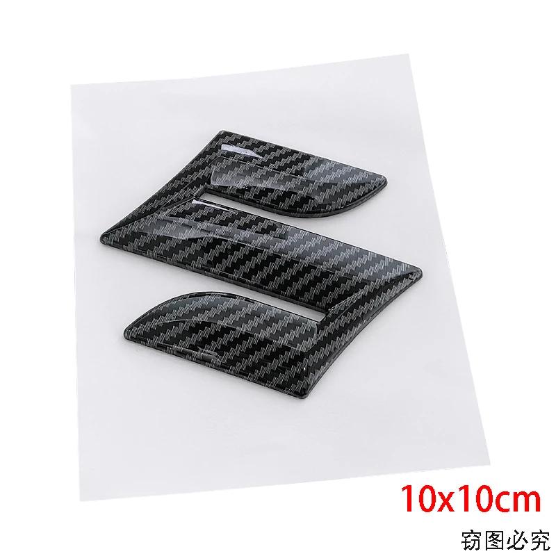 Kohlefaser 2 Stück/3 Stück ABS Auto Logo Front Heck Plakette Aufkleber für SUZUKI Swift Ersetztes Lenkrad Mittel Emblem Kofferraum Aufkleber