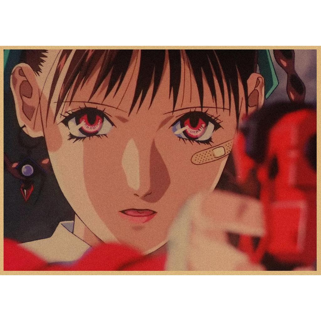 Retro Japanisches Anime Poster - Yasuomi Umetsus Killer Girl auf Kraftpapier Wandkunst Wandbild 262