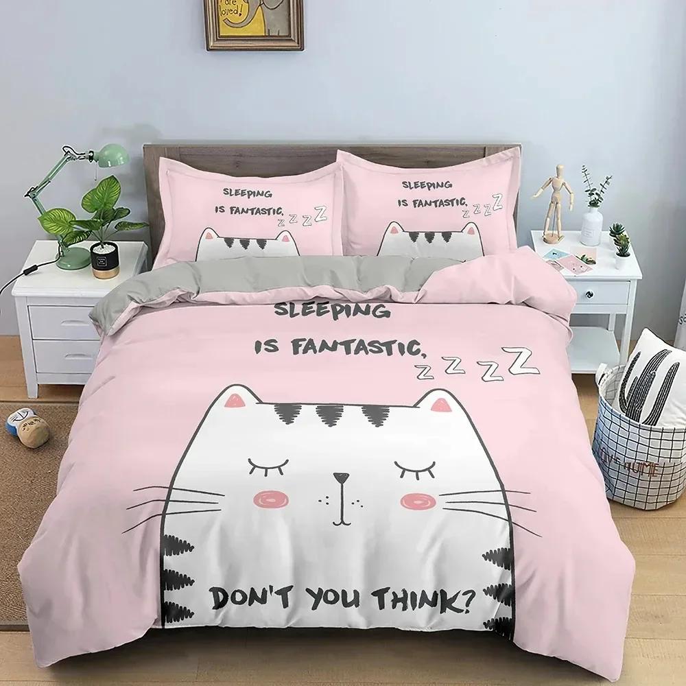 

TOP 3D Cartoon Bedding Set Kids Bedroom Duvet Cover Set With Pillowcase Quilt Comforter Cover Soft Cozy Bedclothes 135x200cm