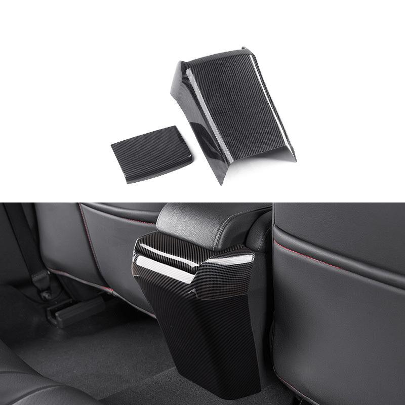 Highly Recommended Carbon Fiber Car Rear Armrest Box Anti-Kick Plate Armrest Panel Trim Cover For Honda Civic 10Th 2016-2019 Arm