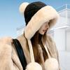 Winter Women's Cute Korean Style Fleece-Lined Thickened Warm Plush Earflap Cold-Resistant Down Cycling Hat