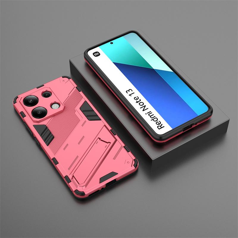 For Xiaomi Redmi Note 13 4G Case Car Magnetic Stand Shockproof Armor Phone Case for Redmi Note13 4G Global Back Cover Fundas