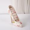 Creative High Heel Shoe Jewelry Holder Floral Print Pink Lace Jewelry Display Stand Vintage Leopard Print Jewelry Display Rack