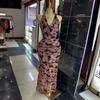 European, American Summer African Printed Chiffon Neck Halter Dress Holiday Style Elegant Temperament Long Dress Women