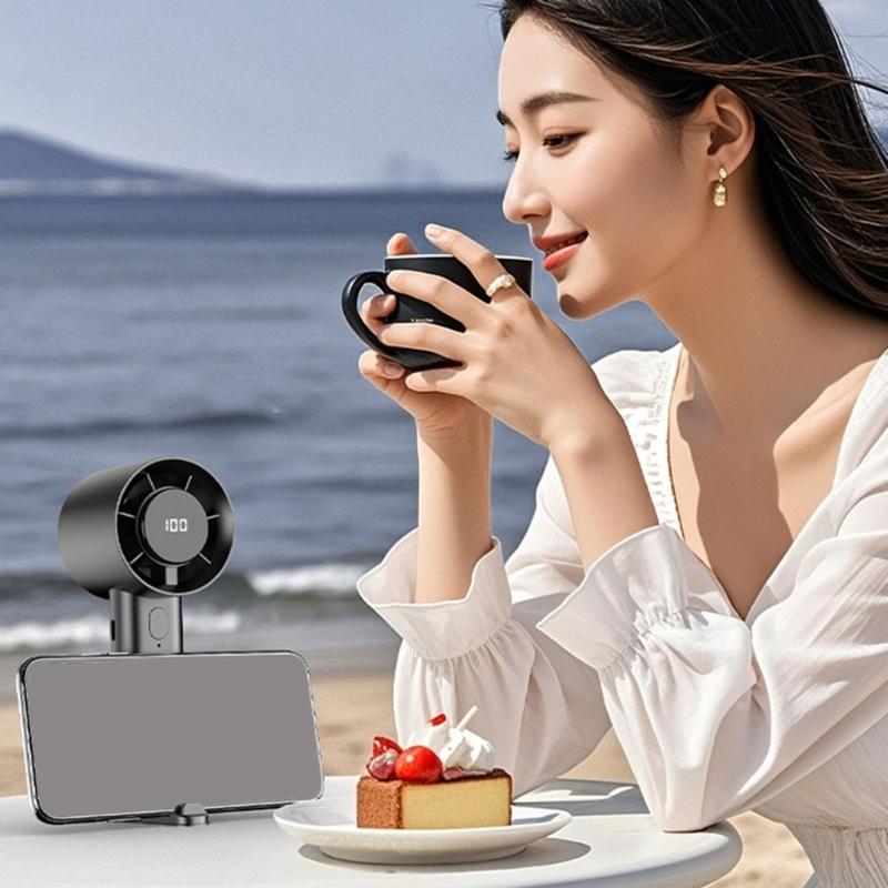 Handheld Mini Fan USB Rechargeable 100 Speed Quiet Desk Fan Portable Cooling Fan for Indoor Outdoor Use Birthday Gift