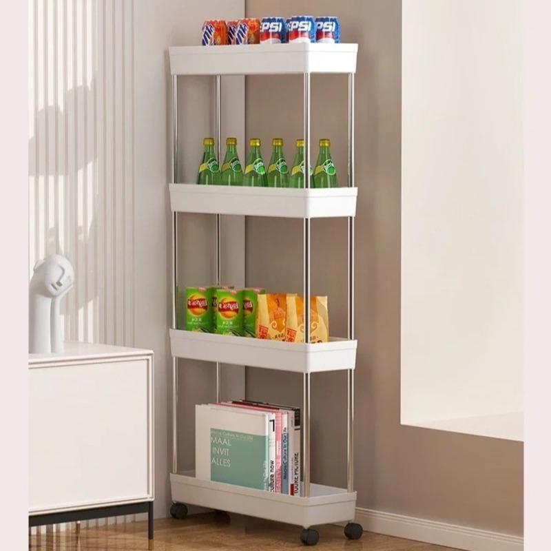 2025Bathroom Storage Rack With Wheels, 4 Layer Rolling Utility Cart, Bathroom Storage Organizer, Multi-purpose Utility Cart