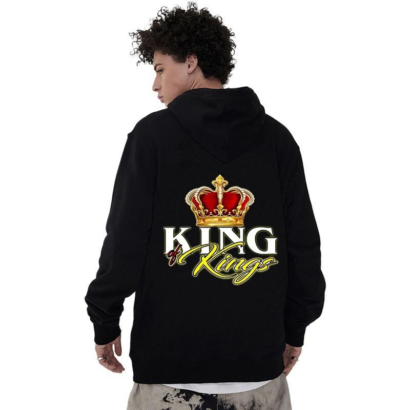 King Queen Plus Size Sweater Valentine'S Day Hooded Pullover Hooded Sweater Hoodie