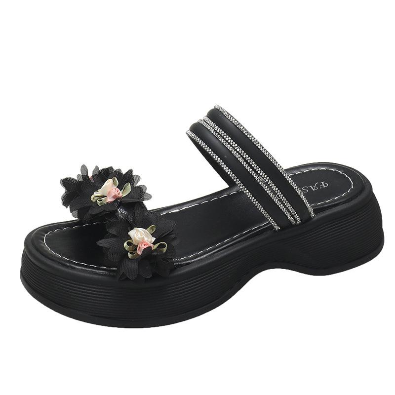

Sandals sandals women s new fashion platform beach wedge flat shoes women 40 чёрный