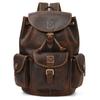 Retro Men'S Leather Backpack Men'S Leather Backpack Student Casual School Bag Going Out Travel Bag