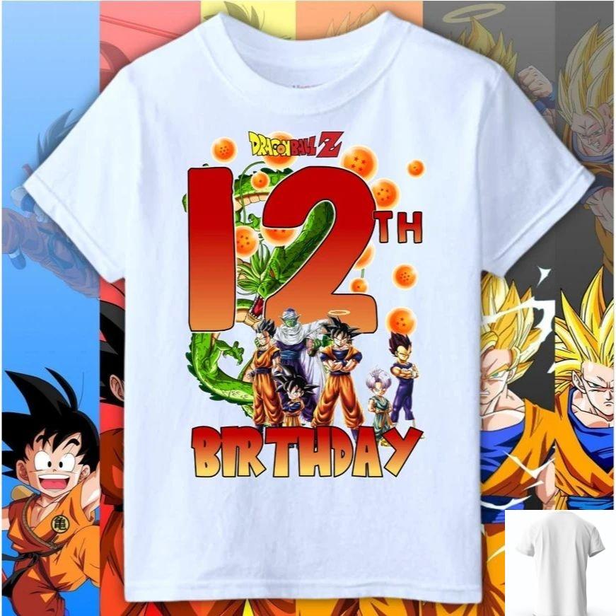 2026 Summer Dragon Ball Z Birthday Pure Cotton Tshirt for Boys and Girls Aged 012 Fashionable and Casual Y2K Trendy Clothing