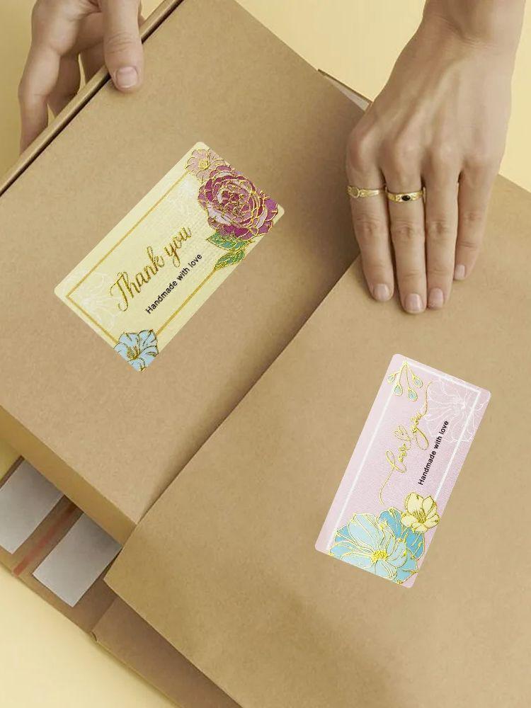 Thank You Labels & Stickers - 120pcs/roll Adhesive Seals for Small Business Packaging, Gift Wrapping, Wedding Decor