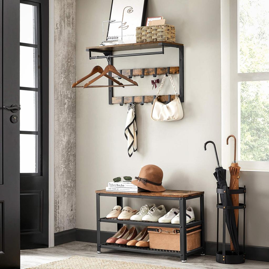 VASAGLE Coat Rack Wall-Mounted