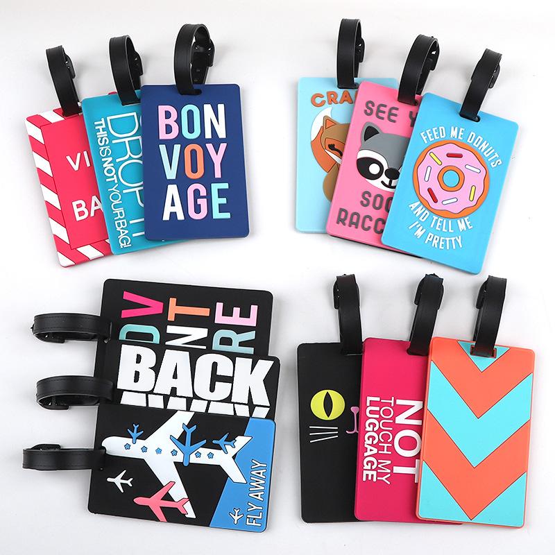 1pc Cartoon Animal PVC Luggage Tag Women Men Holiday Travel Accessories Suitcase Tags Name ID Address Lable Travel Luggage Tags