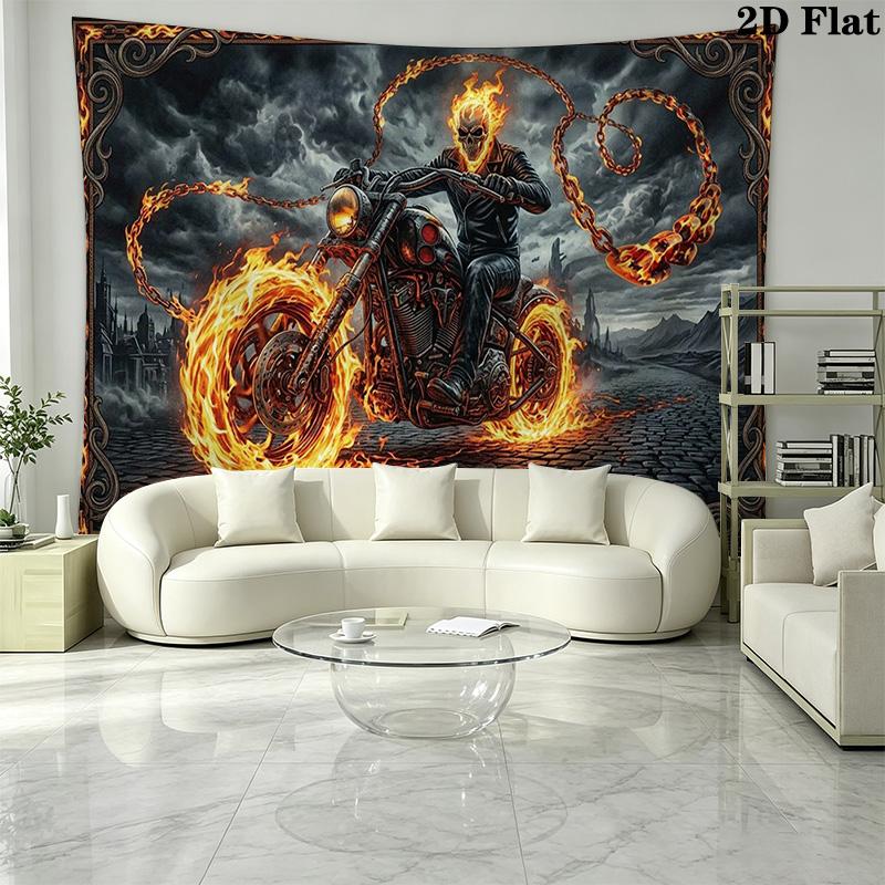 Horseman of Hell Wall Tapestry Aesthetic Wall Hanging Printed Fabric Blanket Decorative Tapestries for Bedroom Living Room Home Decor
