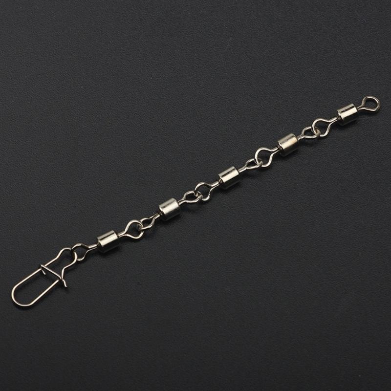 10Pcs High Strength Snap Swivels Rolling Connector Tackle Stainless Steel Fishing Barrels Swivels Safety Snaps Swivels