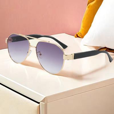 Men Square Sunglasses Metal Double Bridges Glasses Fashion Gradient Sunglasses Women Punk Trending Sun Glasses