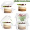 100PCS  Transparent Food Packaging Box Disposable Plastic Boxes Fruit Cake Dessert Storage Container Take Out Box Party Favors