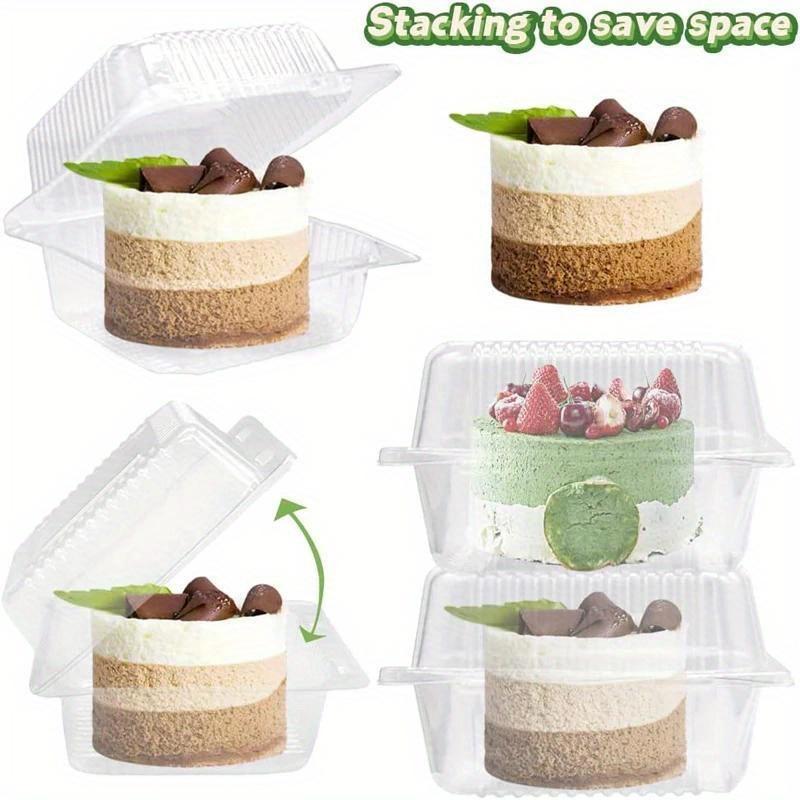 100PCS  Transparent Food Packaging Box Disposable Plastic Boxes Fruit Cake Dessert Storage Container Take Out Box Party Favors