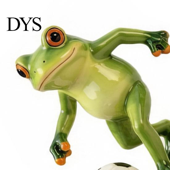 Stable Resin Figurine Football Player Frog Statue, Cute Garden Whimsical Waterproof Yard Statue for Outdoor Indoor Table Decor Decorative Grass