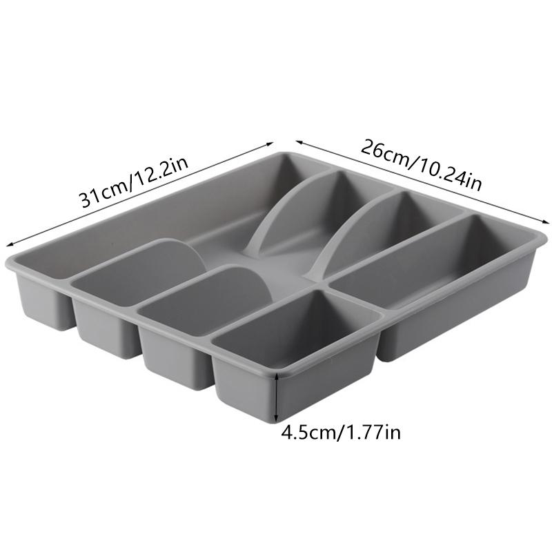 Organizér na příbory do kuchyňské zásuvky Stojan na stříbro Dělicí box na náčiní Plastový tác na uložení příborů Domácí Restaurace Zásoby