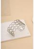 Gold Adjustable Wide Stainless Steel Open Cuff Bracelet for Women with European and American High-End Style