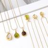 Fashion Water Drop Shape Natural Shell Gold Plated Stainless Steel Romantic Party Pendant Necklace for Women Jewelry New Design