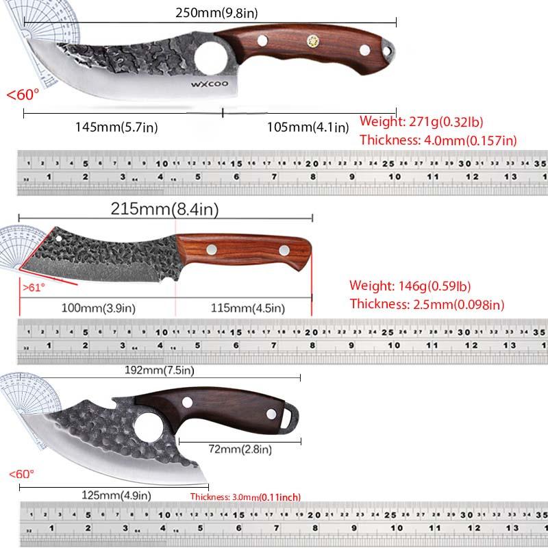 Professional Vegetable Fish Knife Boning Barbecue Knife 3PCS Kitchen Chef Knife Set Utility Knife