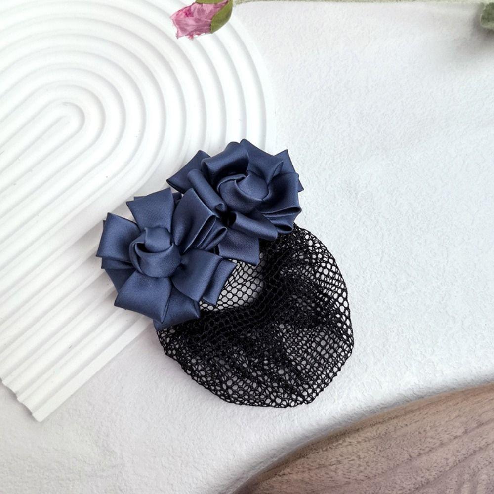 Exquisite Flower Hair Bun Sweet Hairgrips Cover Net Vintage Korean Bun Snood  Flight Attendant